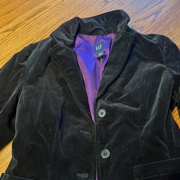 Gap Woman’s Black Velvet Blazer Jacket Size 0 - Picture 2 of 7